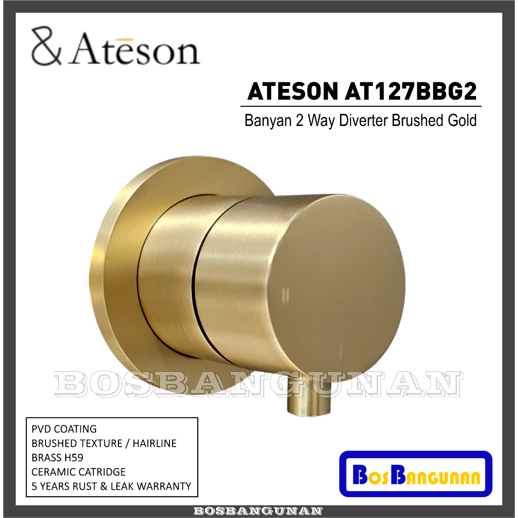 Jual Diverter Kran Tanam / Banyan 2 Way Diverter Brushed Gold ATESON ...
