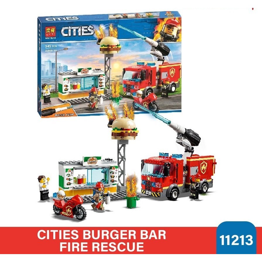 Jual Brick Cities 11213 Fire Rescue Truck Pemadam Kebakaran | Shopee ...