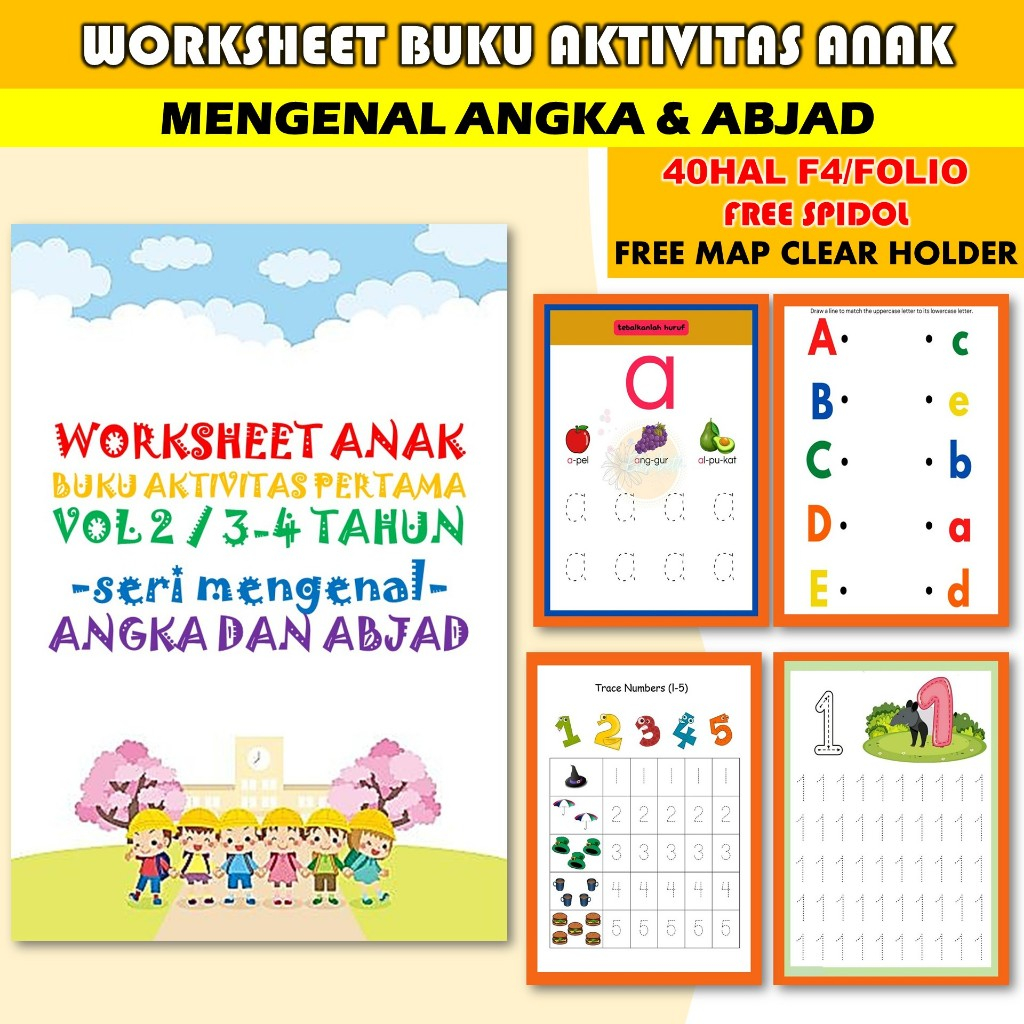 Jual Buku Anak Mengenal Angka Dan Abjad Buku Belajar Anak Mengenal