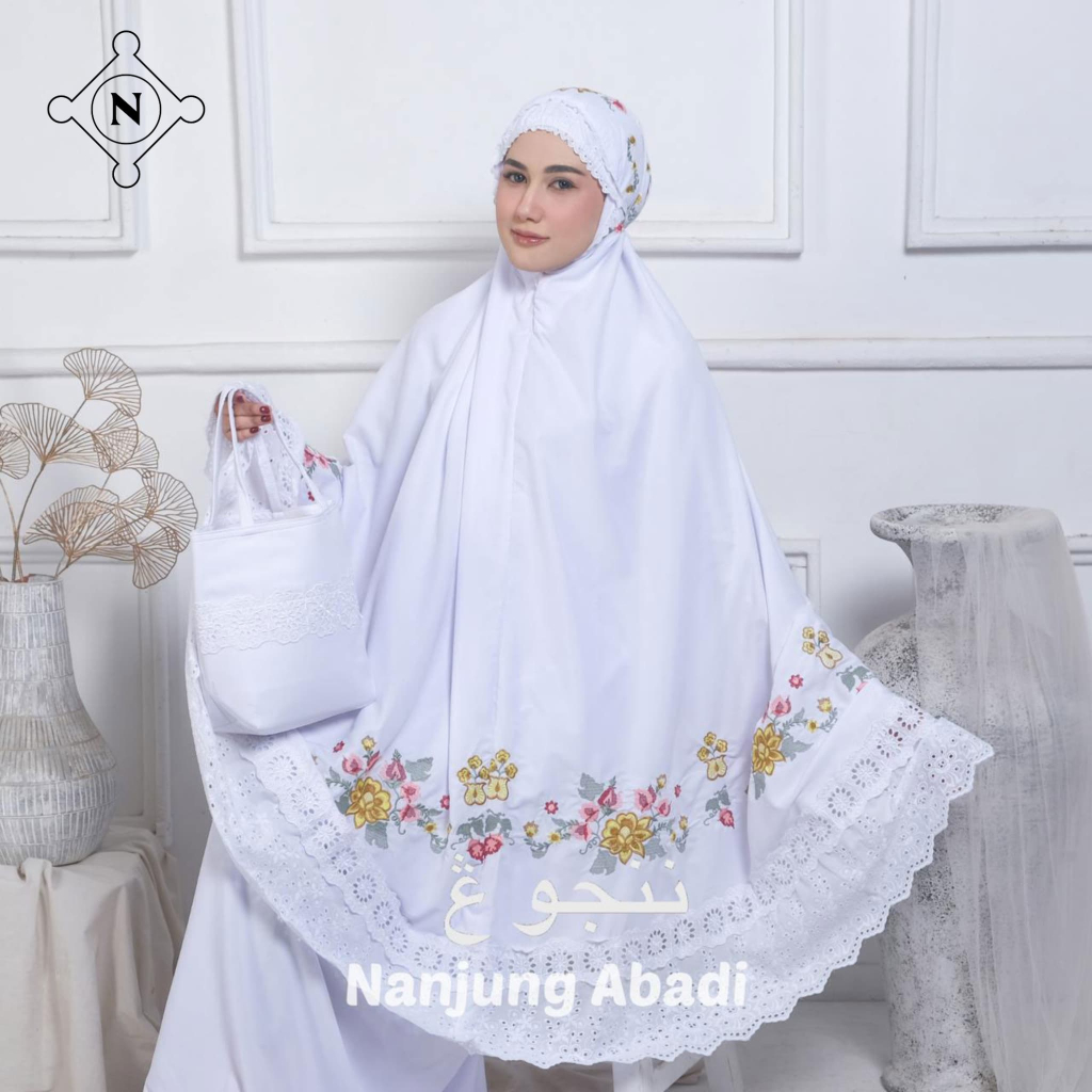 Mukena Dewasa Bordir Strimin Jumbo Katun Premium Syahfa Series