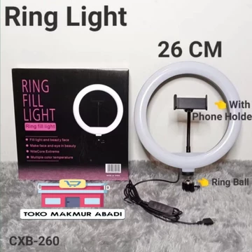 Lampu RingLight 10 Inch 26 Cm Ring Light Live Stream Vlog Make Up
