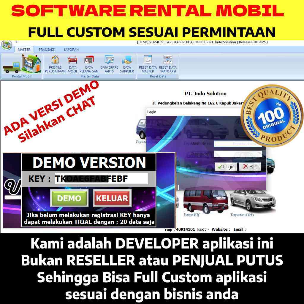 Jual Software Rental Mobil Full Custom | Shopee Indonesia