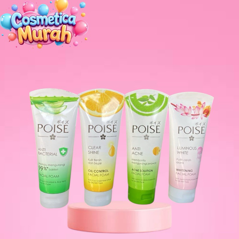 POISE brightening facial foam 100 gr sabun wajah bersih cerah anti jerawat dan bakteri