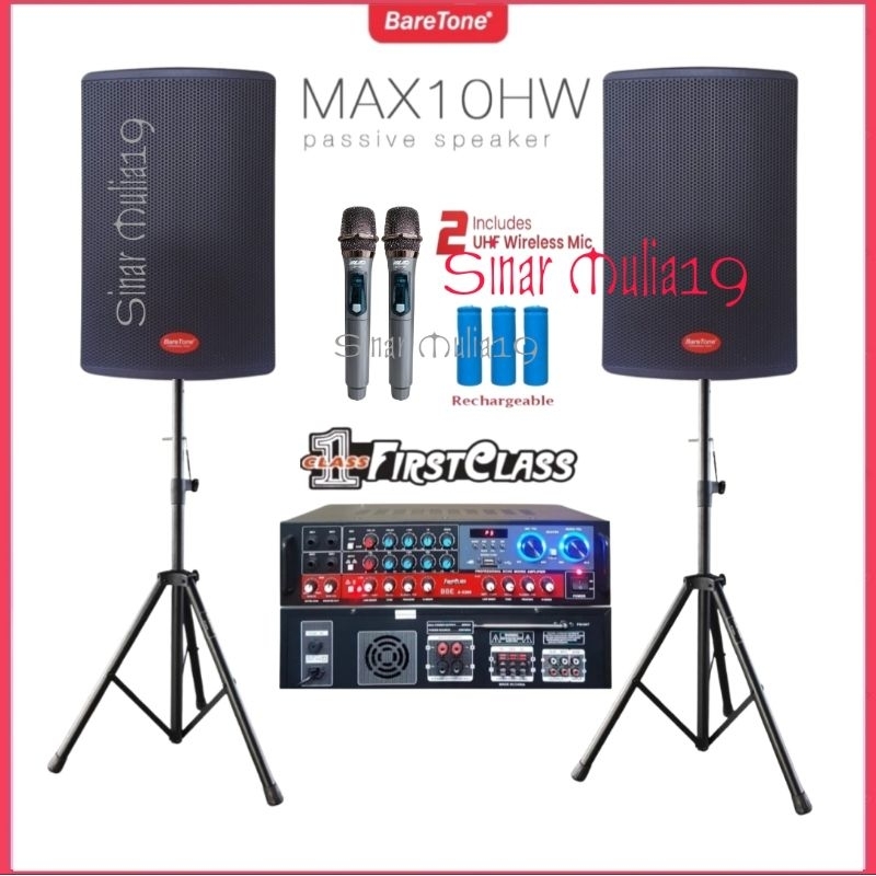 Jual Paket Sound System Karaoke Speaker BareTone Max10hw Amplifier ...