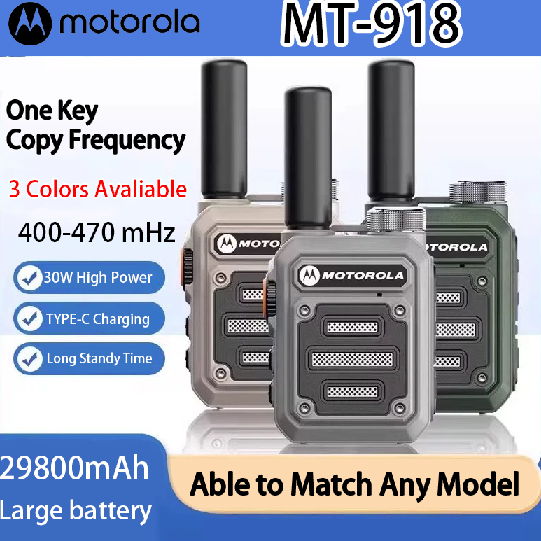 Jual Motorola Walkie Talkie 30KM 918 Mini 30W 29800mAh 16 Channels 400 ...
