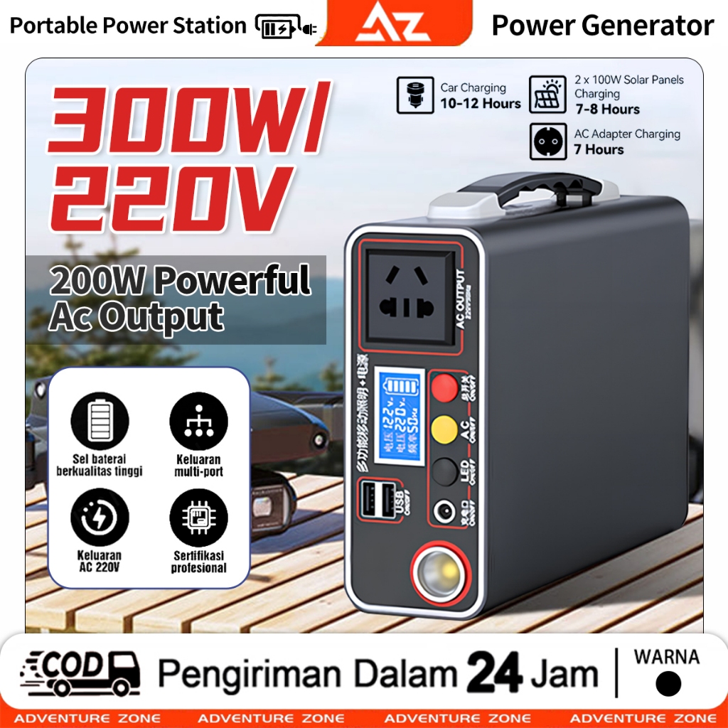 Jual ⭐GARANSI 1 TAHUN⭐Power Station 300W/220V/167Wh/ Portable Power ...