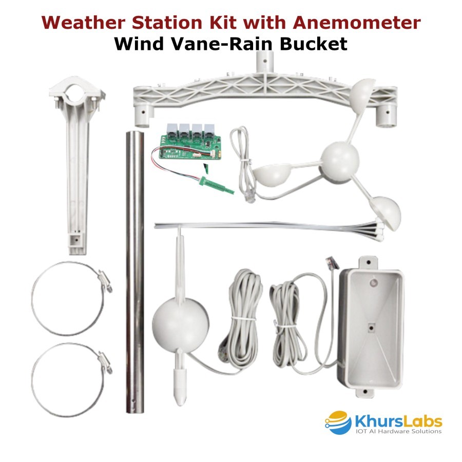 Jual DFROBOT Weather Station Kit with Anemometer Wind Vane Rain Bucket ...