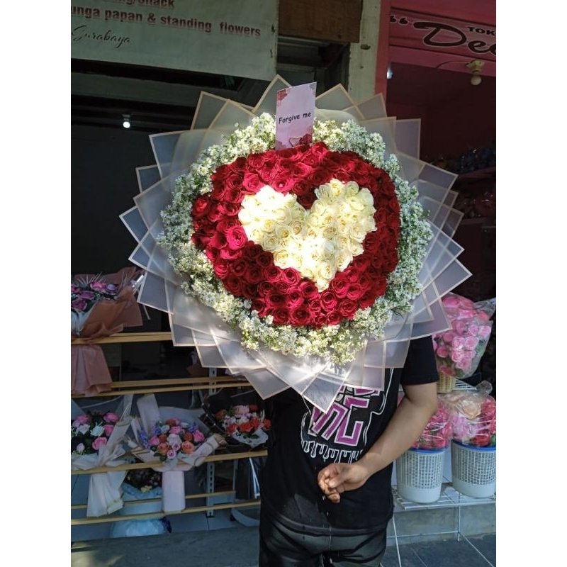Jual jumbo bouquet/mawar 100 tangkai/buket 100 mawar/bucket jumbo/buket ...