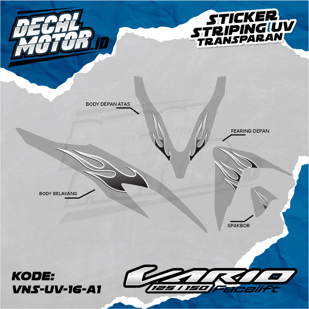 Jual Stiker Striping Transparan Aksesoris Body Motor Vario 125/150 New ...