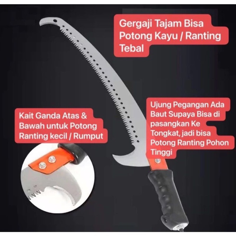 Jual 01193 Gergaji Dahan Pohon Gergaji Lengkung Untuk Ranting Tinggi ...