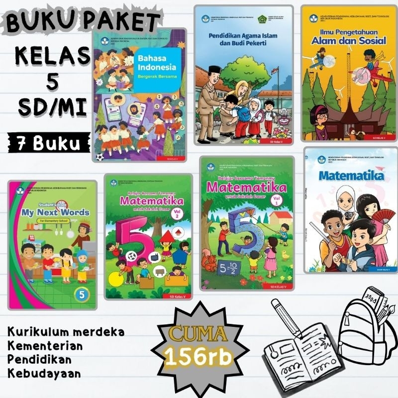 Jual Buku Paket MAPEL Lengkap Kelas 5 SD MI Kurikulum Merdeka Shopee 