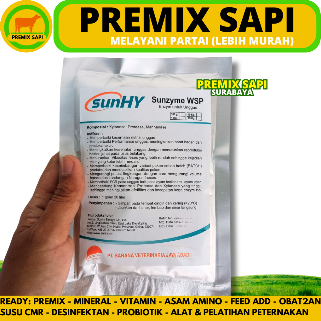 Jual SUNZYME WSP 100 GRAM - Enzim Larut Air - Enzyme untuk Ternak ...