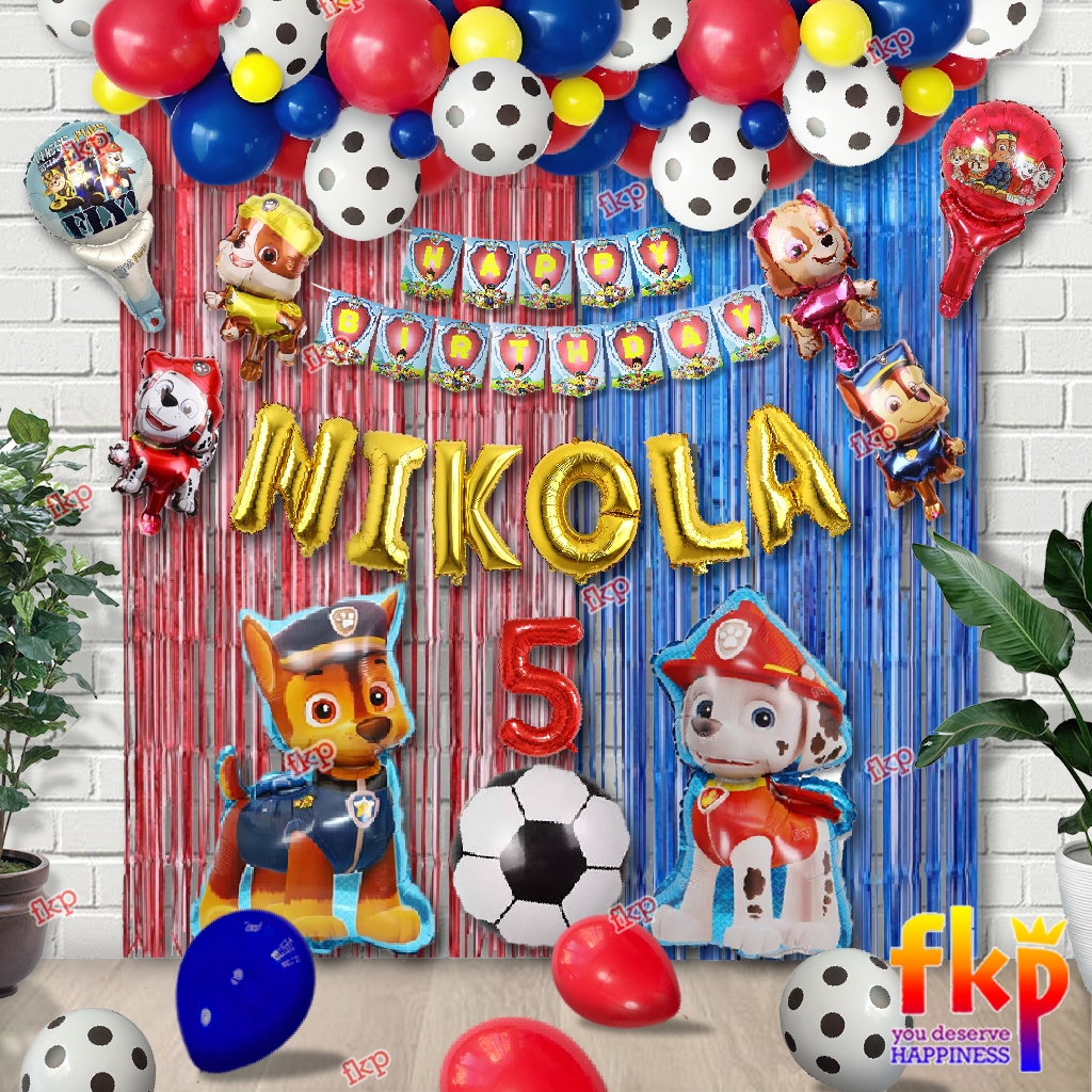 Toyland® 2er-Pack Paw Patrol-Ballons – 89cm (35 Zoll) Chase-und 86 cm (34 Zoll) Marshall-Charakterballons – Partydekoration für Kinder