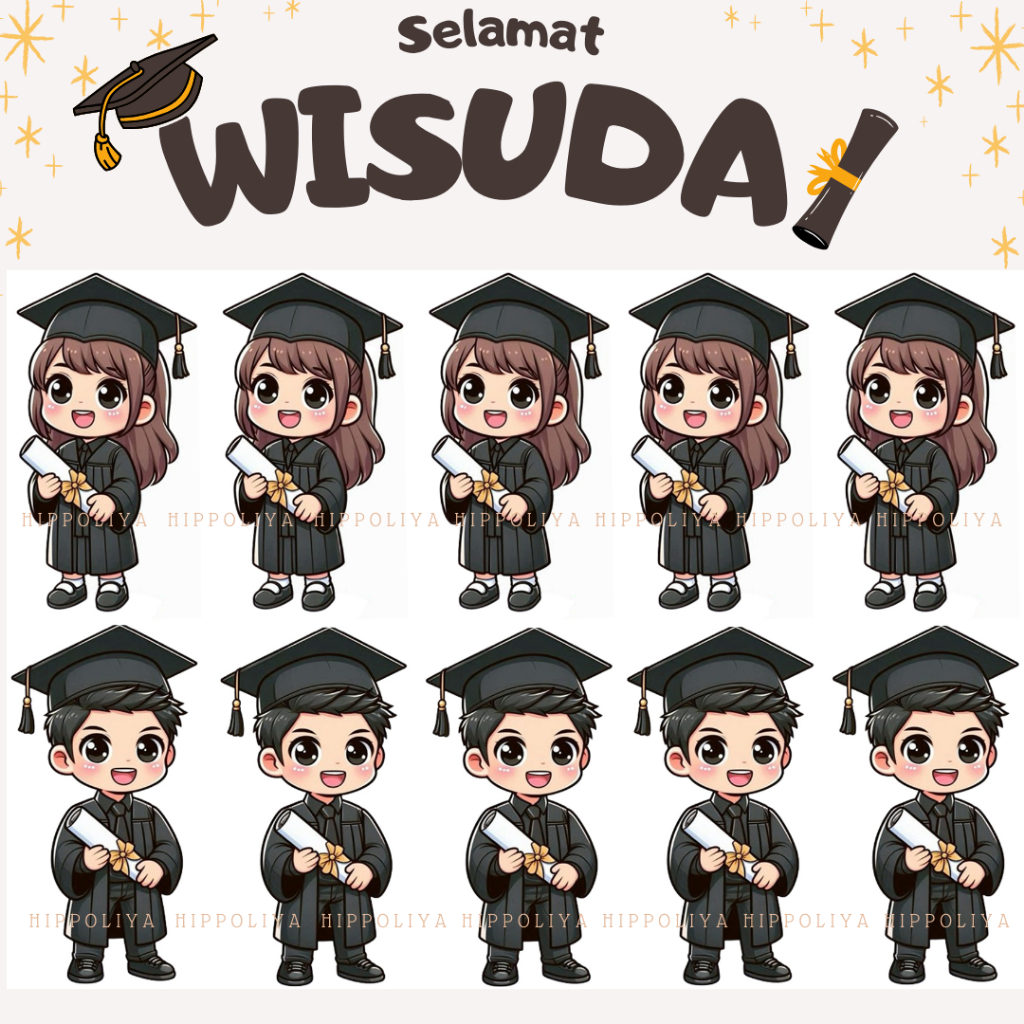 Jual Topper Wisuda isi 50pcs Perlengkapan buket HAPPY GRADUATION ...