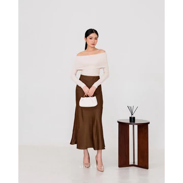 Little Tale Meadow Silk Skirt Rok Wanita Rok Satin Korean Skirt Maxi Skirt