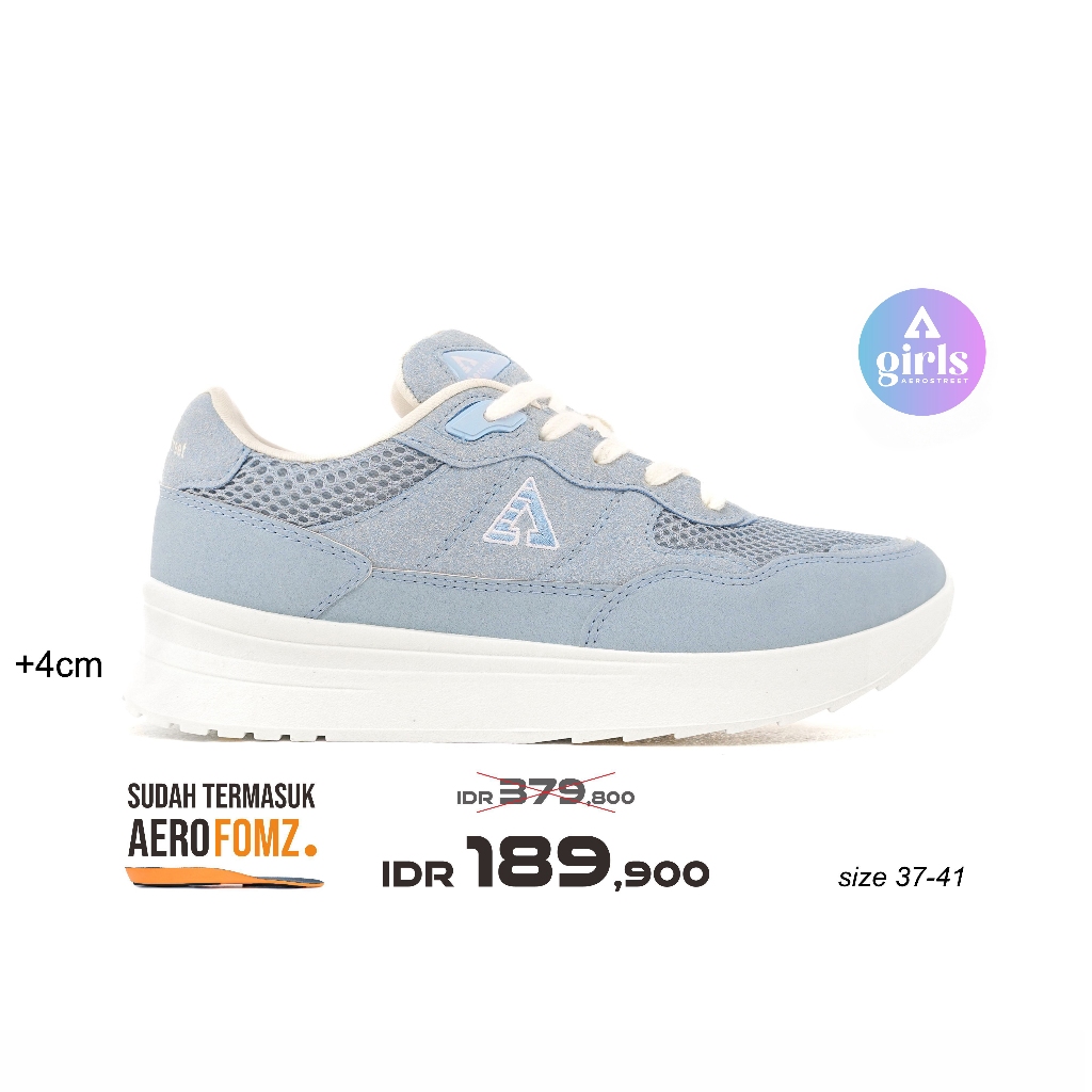 Aerostreet 37-41 Ortiz Natural Biru Pastel Natural Sepatu Sneakers Sport