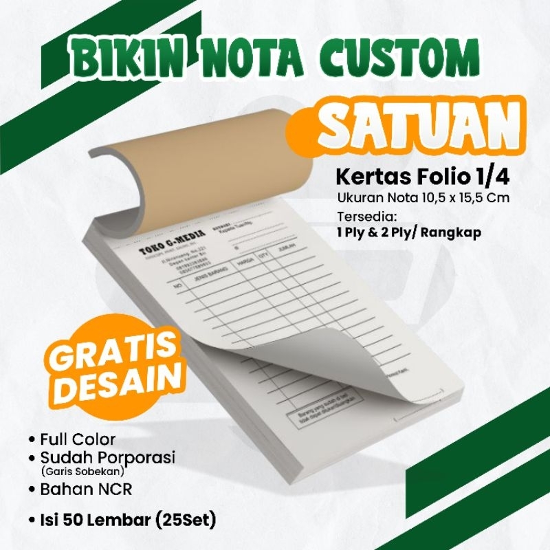 Jual BUKU NOTA CETAK NOTA SATUAN MURAH | Shopee Indonesia