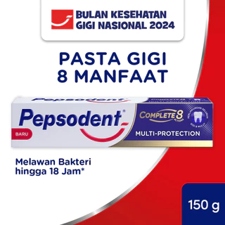 Pepsodent Pasta Gigi Toothpaste Complete 8 Multi Protection Anti Bakteri 150 gr
