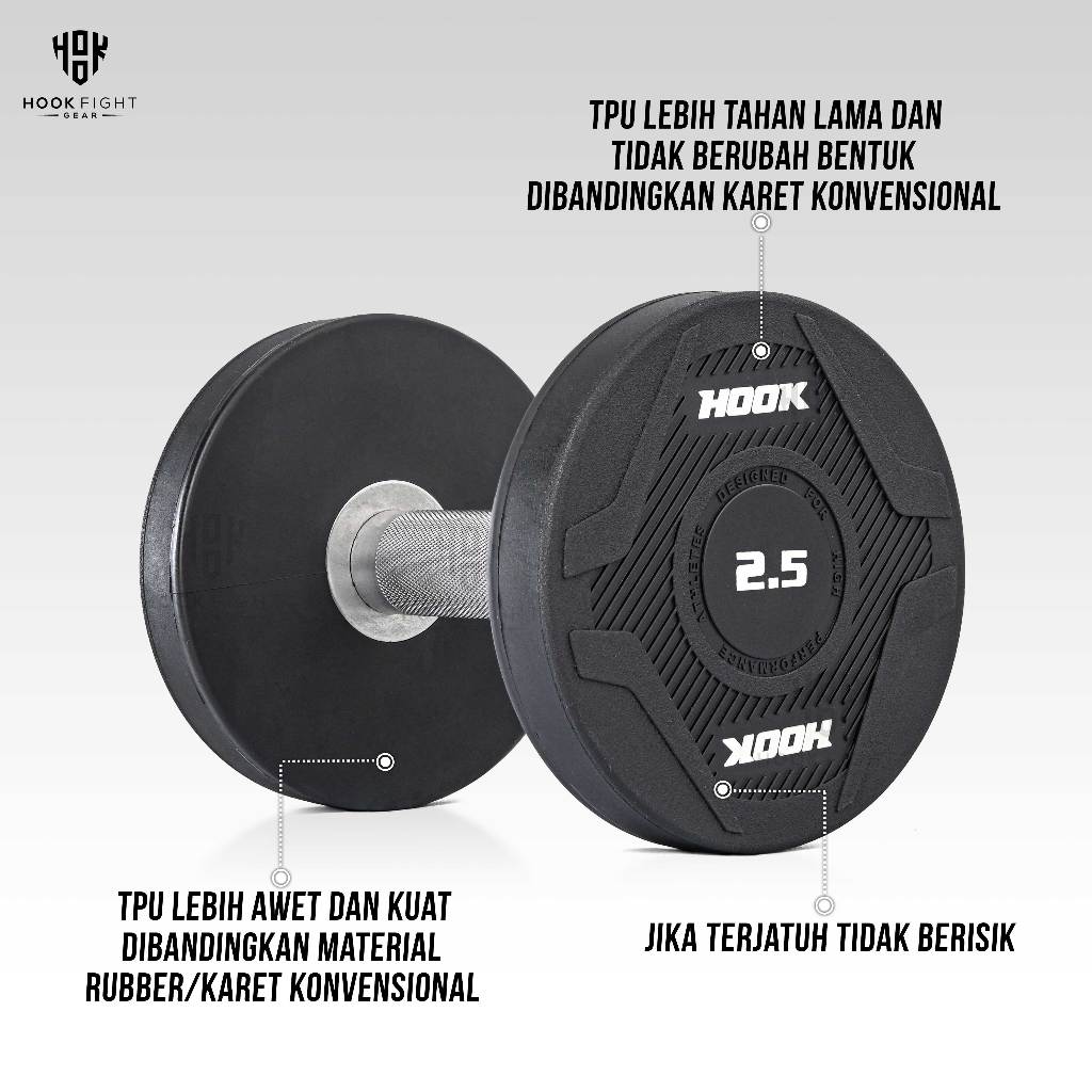Jual Dumbbell Hook 2.5 kg Alat Fitnes Home Gym Dumble Barble Angkat ...