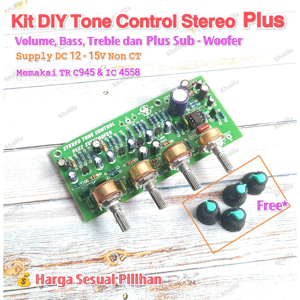 Jual Kit Modul Tone Control Stereo Plus Subwoofer DC 12V - 15V Non CT ...