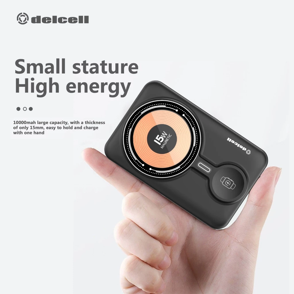 Delcell Pint Wireless Power Bank Magnetic Magsafe 15W 10500mAh Fast Charging 20W Type C PD