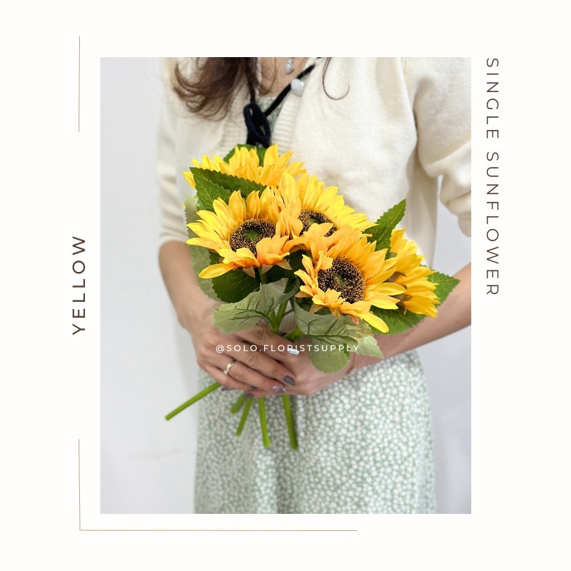 Jual 30CM SINGLE SUN FLOWER WITH LEAF BUNGA MATAHARI SUNFLOWERS ...