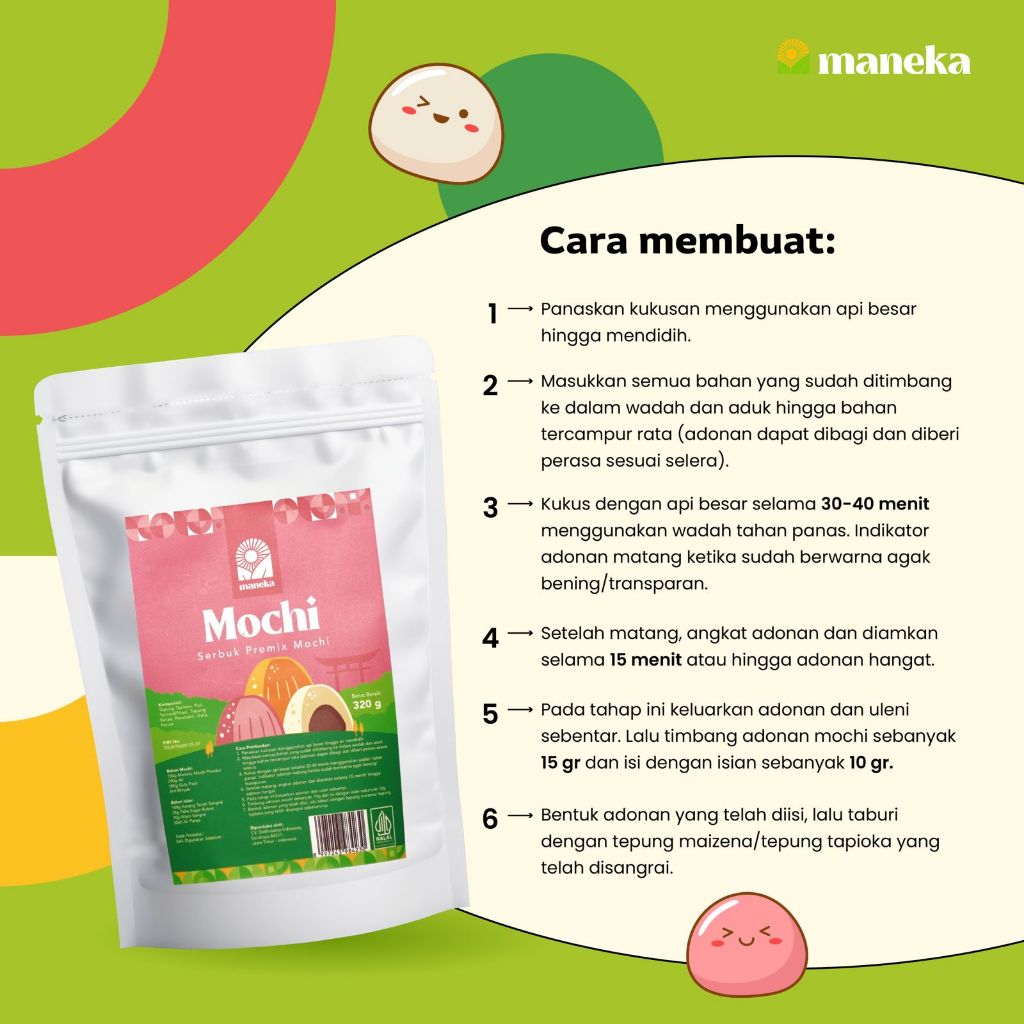 Jual Maneka Tepung Instan Mochi - Mochi Premix Powder 320 Gr | Shopee ...