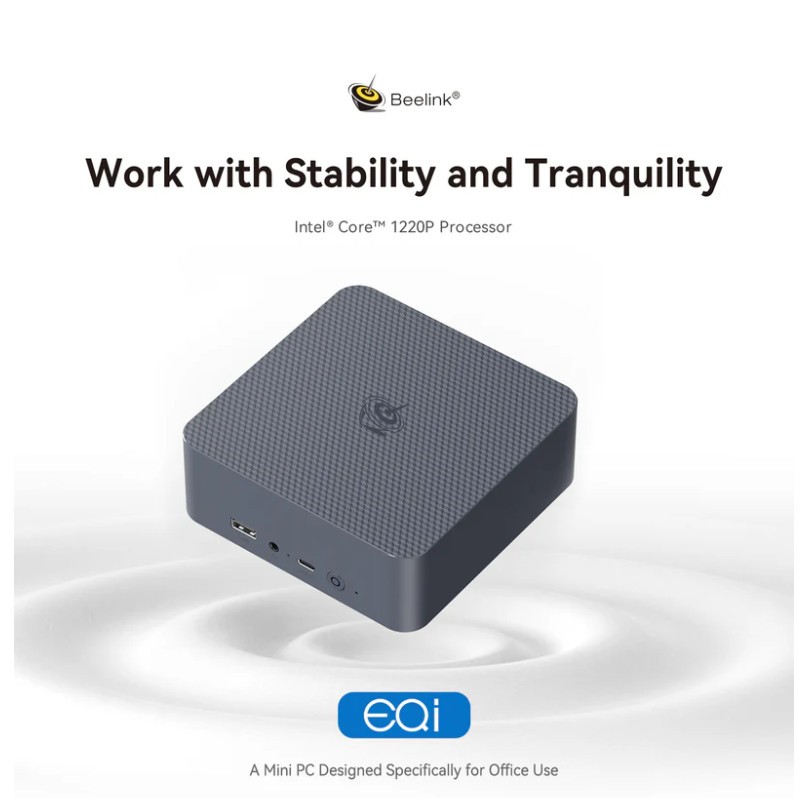 Beelink Mini PC EQi12 Intel Core i3 1220P 16GB/500GB SSD NVMe Dual LAN WiFi6 HDMI Windows 11 Pro