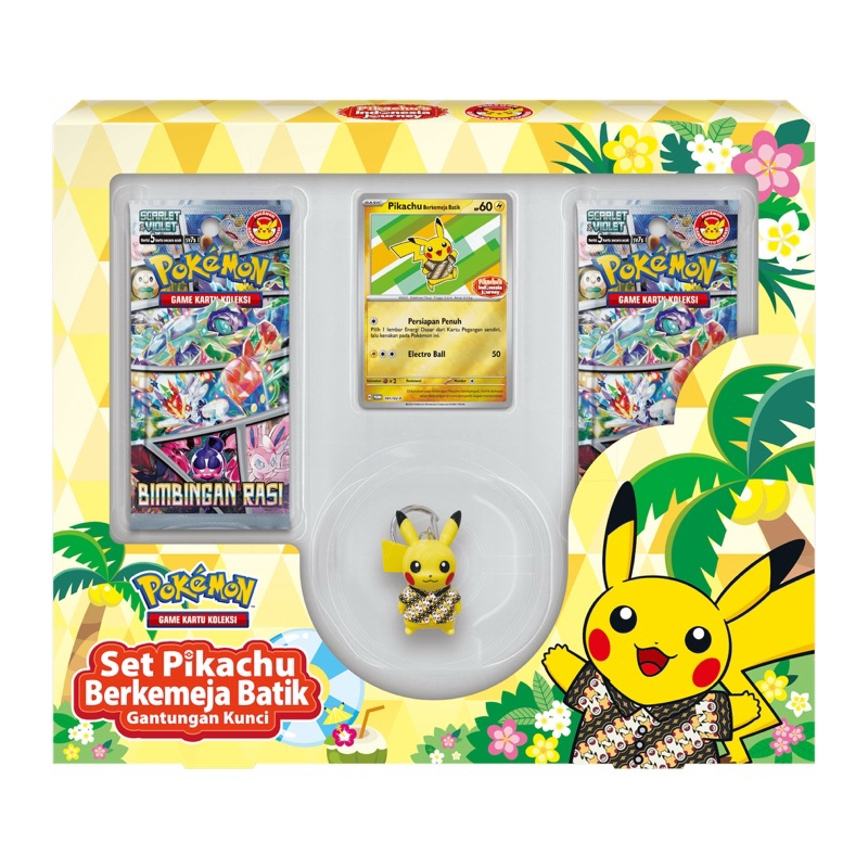 PIKACHU BATIK 30 枚セット Jual LIMITED Set Pikachu Berkemeja Batik + Deck Taktik | Shopee