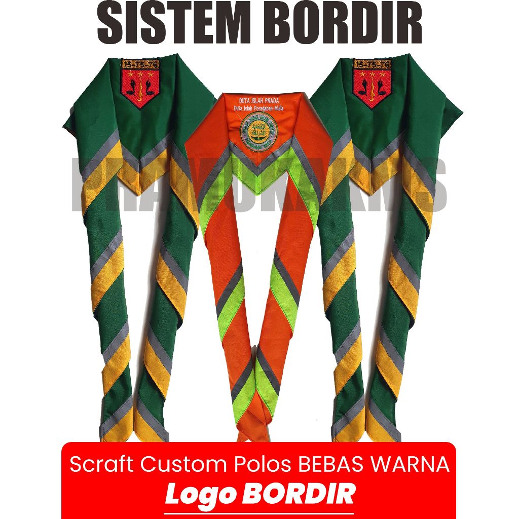 Jual Scraf Custom logo BORDIR scraf Polos SATUAN Bebas Pilih Warna ...