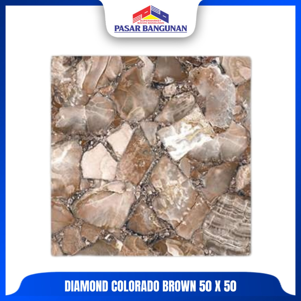 Jual Diamond Keramik Colorado Brown 50x50 | Shopee Indonesia