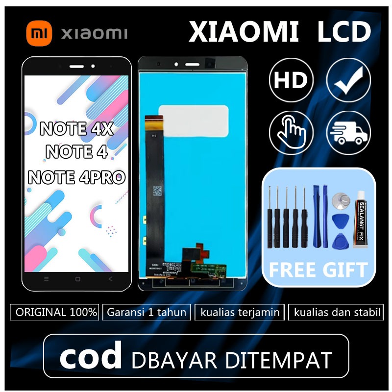 Jual LCD xiaomi note 4x/note 4/note 4pro HD TOUCHSCREEN ORIGINAL 100% ...