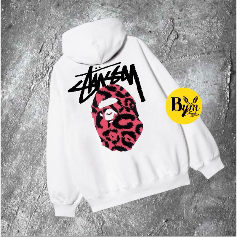 Bape x stussy hoodie hotsell
