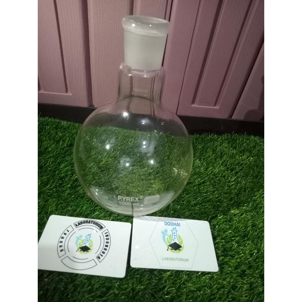 Jual Labu destilasi 1000 ml Pyrex, labu alas datar 1 L, boiling flask ...