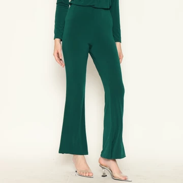 Pluffyschoice Tello Cutbray Highwaist Flare Pants Celana Panjang Wanita Bahan Jersey Bawahan