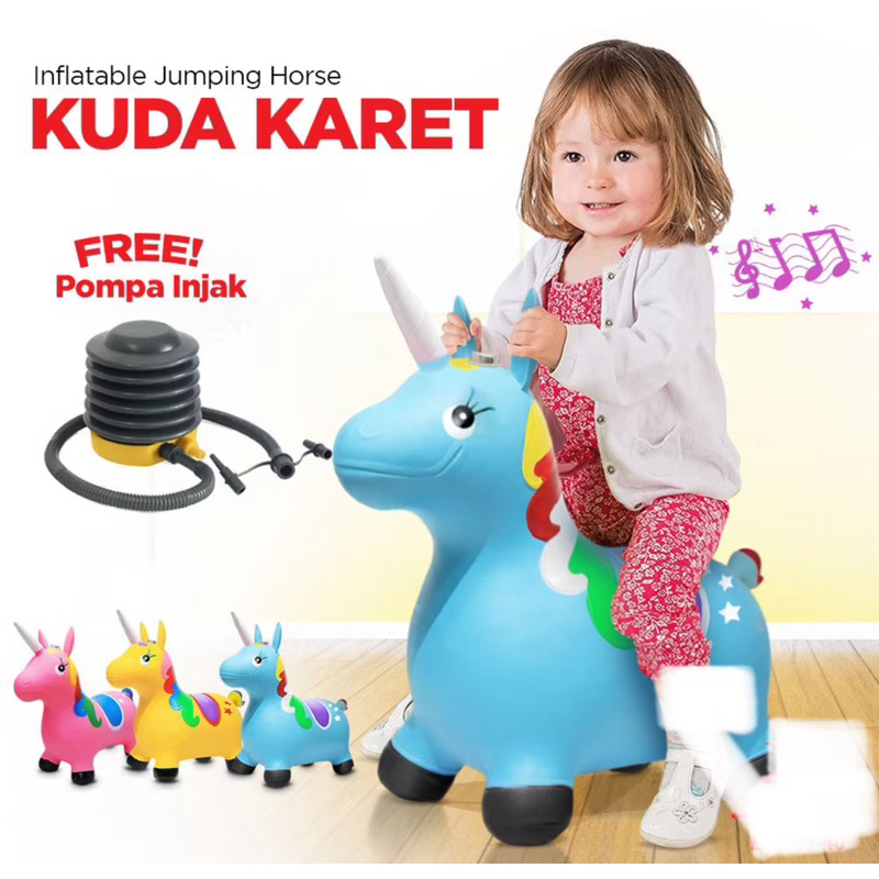 Jual BOLA JUMPING DUDUK KUDA KUDAAN KARET MUSIK LED UNICORN LOMPAT BALL ...