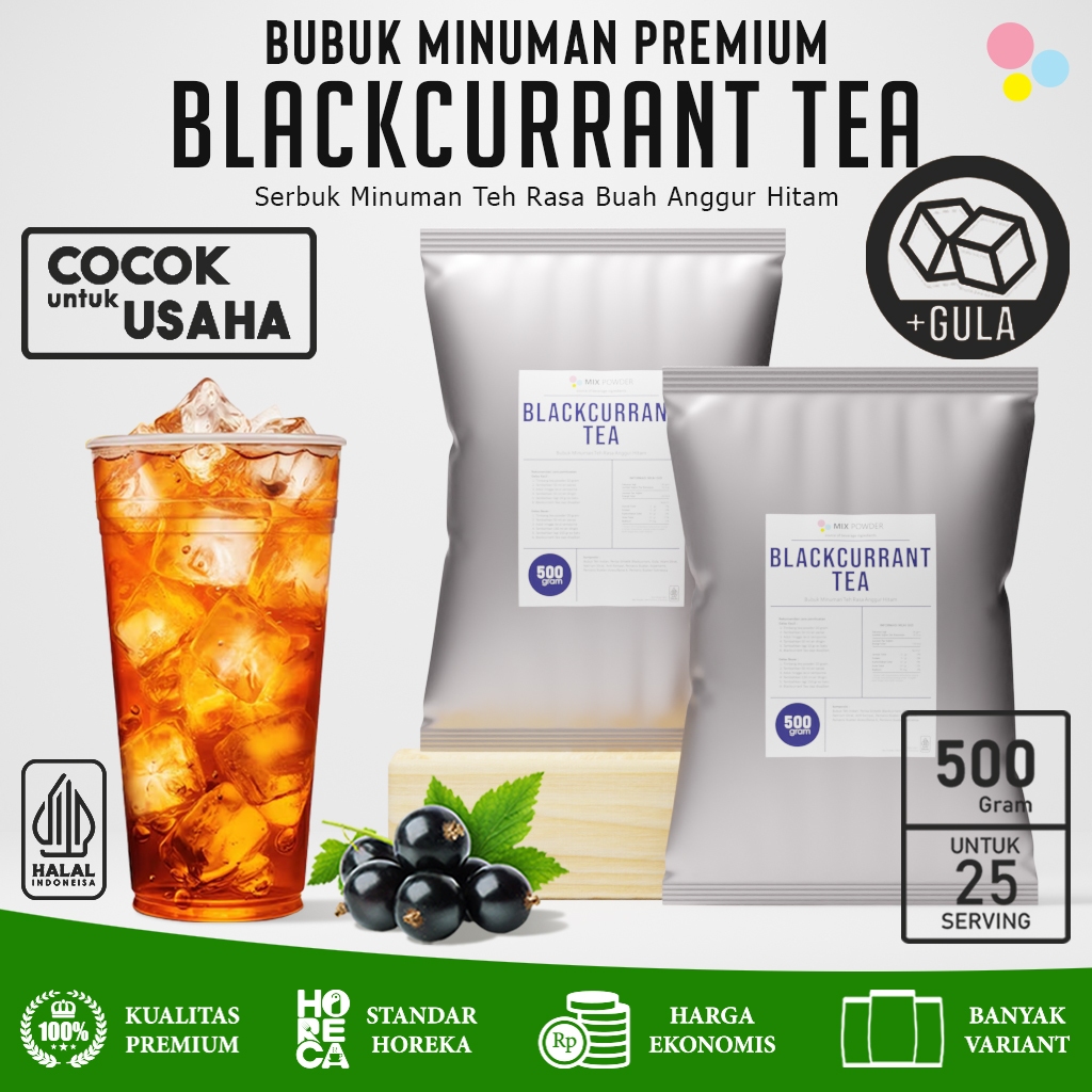 Jual Bubuk Minuman Rasa Blackcurrant Tea Powder 500Gr Serbuk Minuman ...