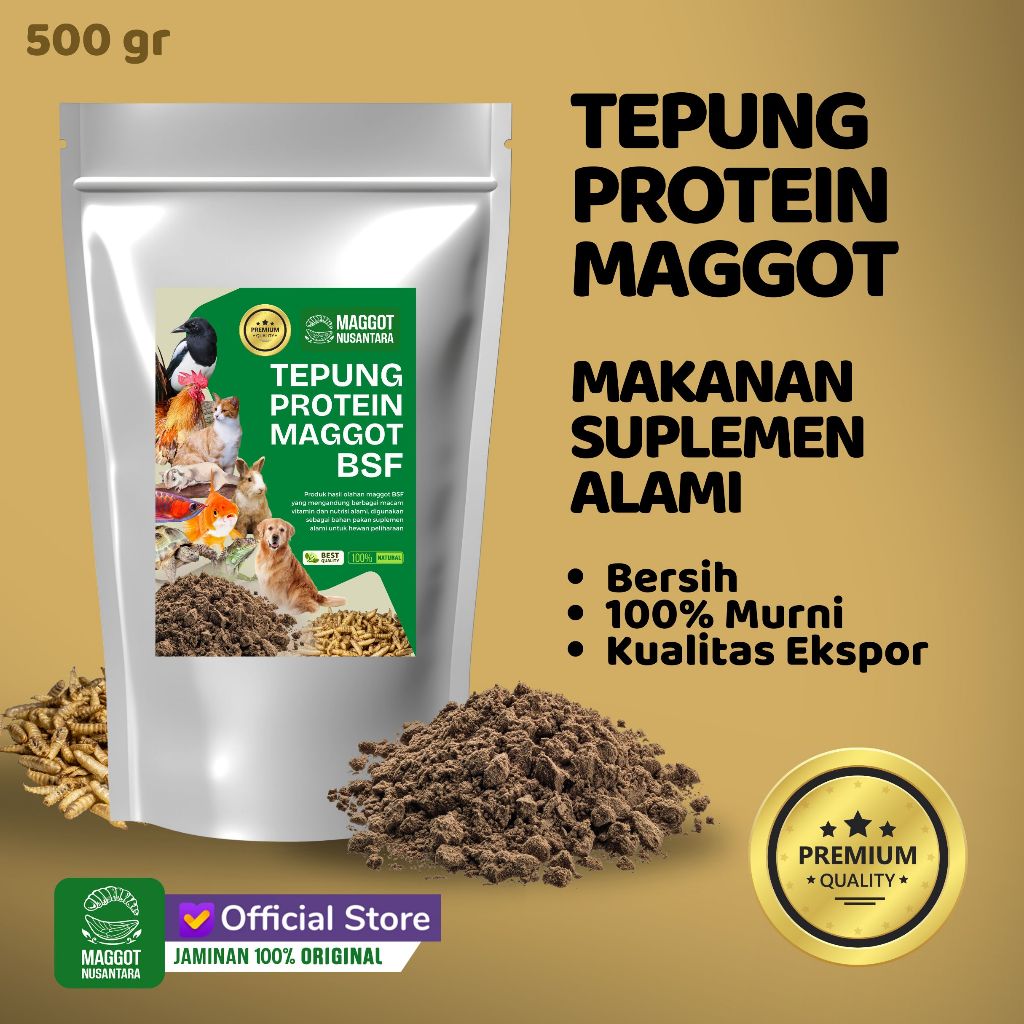 Jual 500 GR - Maggot Powder Premium - Tepung Protein Hewan Maggot BSF ...