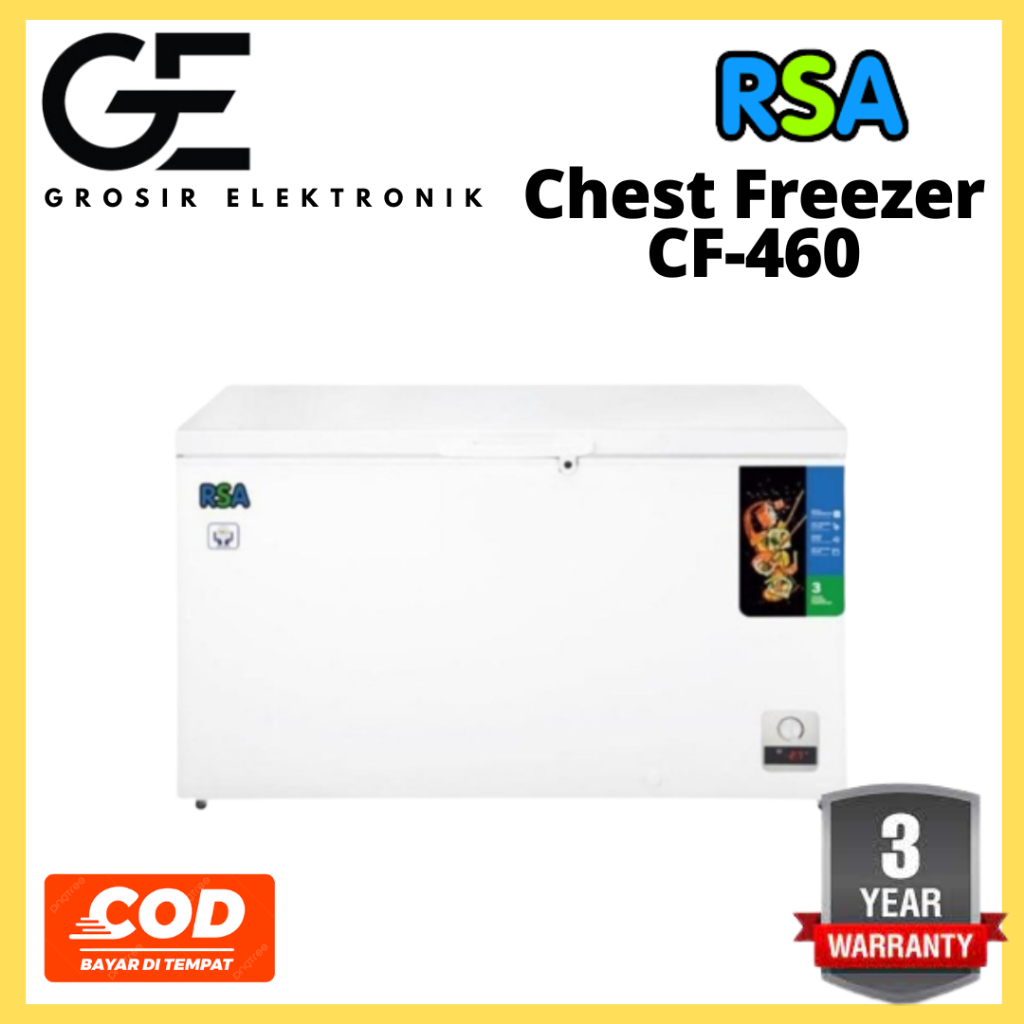 Jual RSA chest freezer CF 460 450 Liter 165 Watt Garansi Resmi | Shopee ...