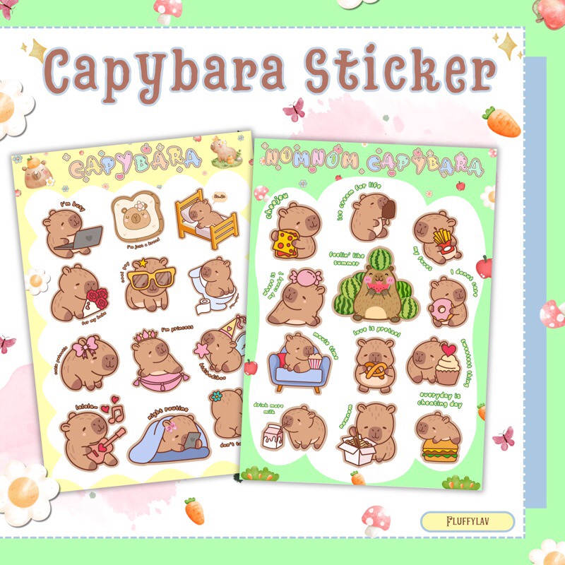 Jual sticker capybara sticker capybara mood sticker capybara nomnom ...