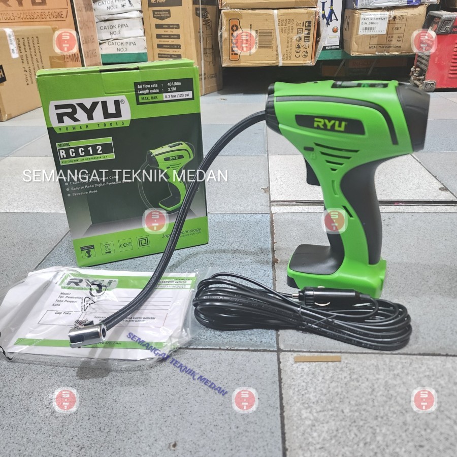 Jual RCC12 AIR DIGITAL KOMPRESOR ANGIN MINI POMPA BAN 120PSI RYU RCC 12 ...