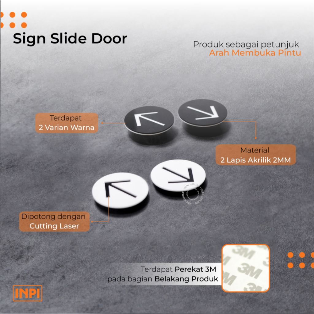 Jual INPI HOUSE Signage Arrow Sign - Papan Tanda Pintu Geser - Kanan ...