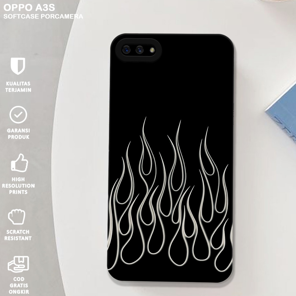 Jual SOFTCASE OPPO A3S Case Pro Camera Oppo A3S Motif FIRE