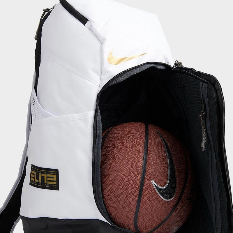 Nike white and gold backpack best sale