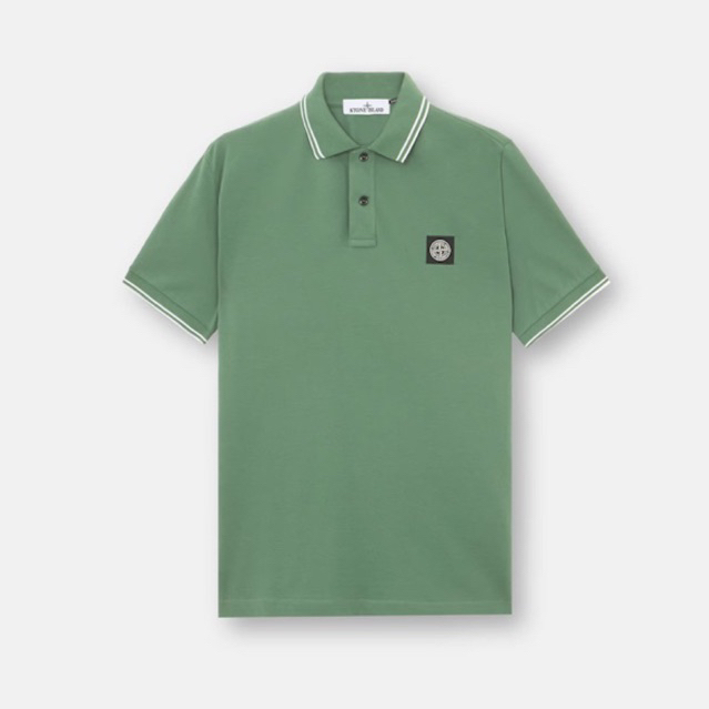 Jual Stone Island Polo Shirt 2SC18 Stretch Organic Cotton Piqu (Sage ...