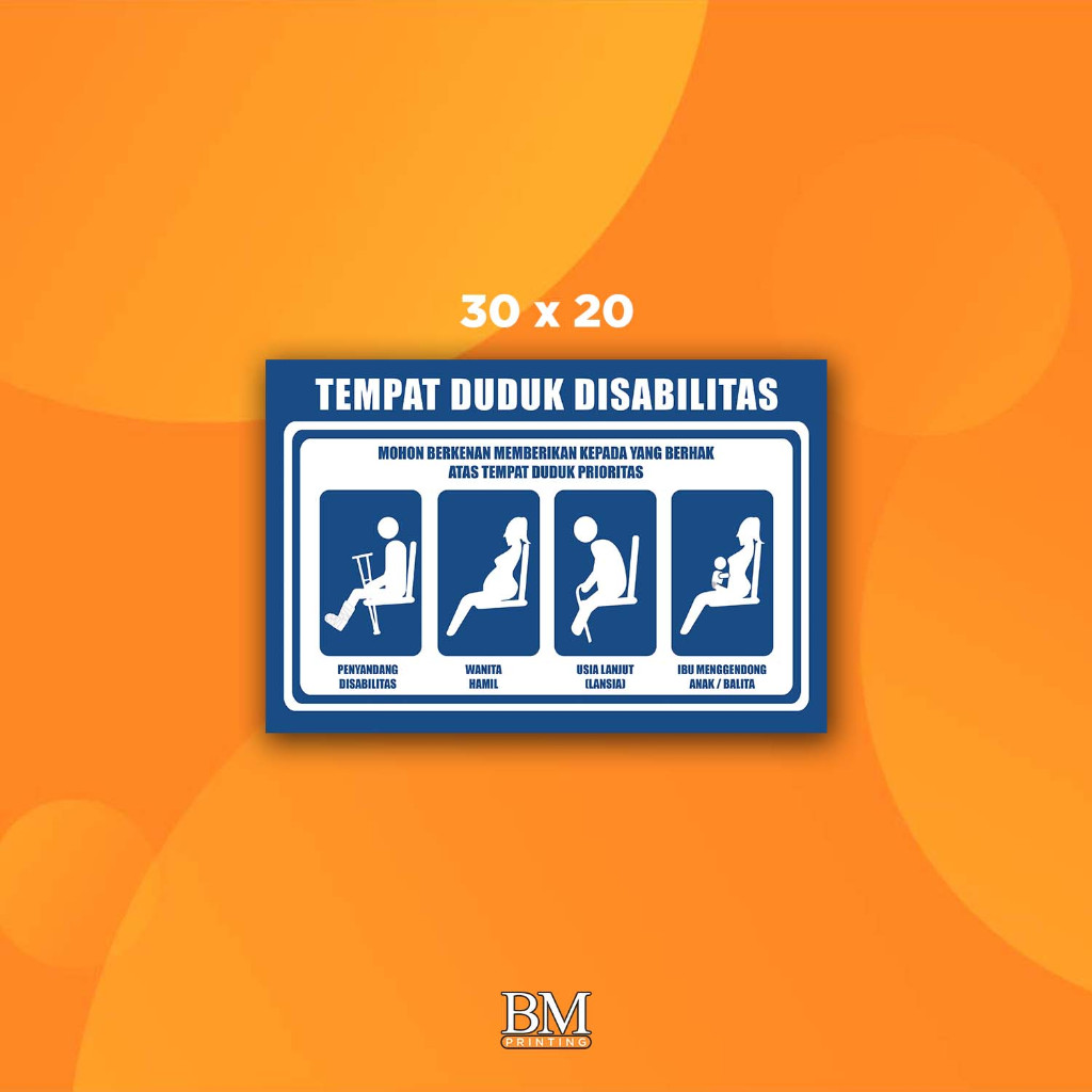Jual Stiker K3 Tempat Duduk Prioritas / Sticker Priority Seat (Print ...