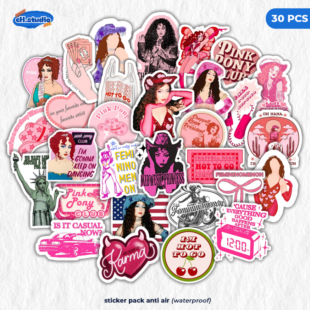 Jual Stiker Pack 30 Chappell Roan Pink Pony Club Vinyl Tahan Air ...