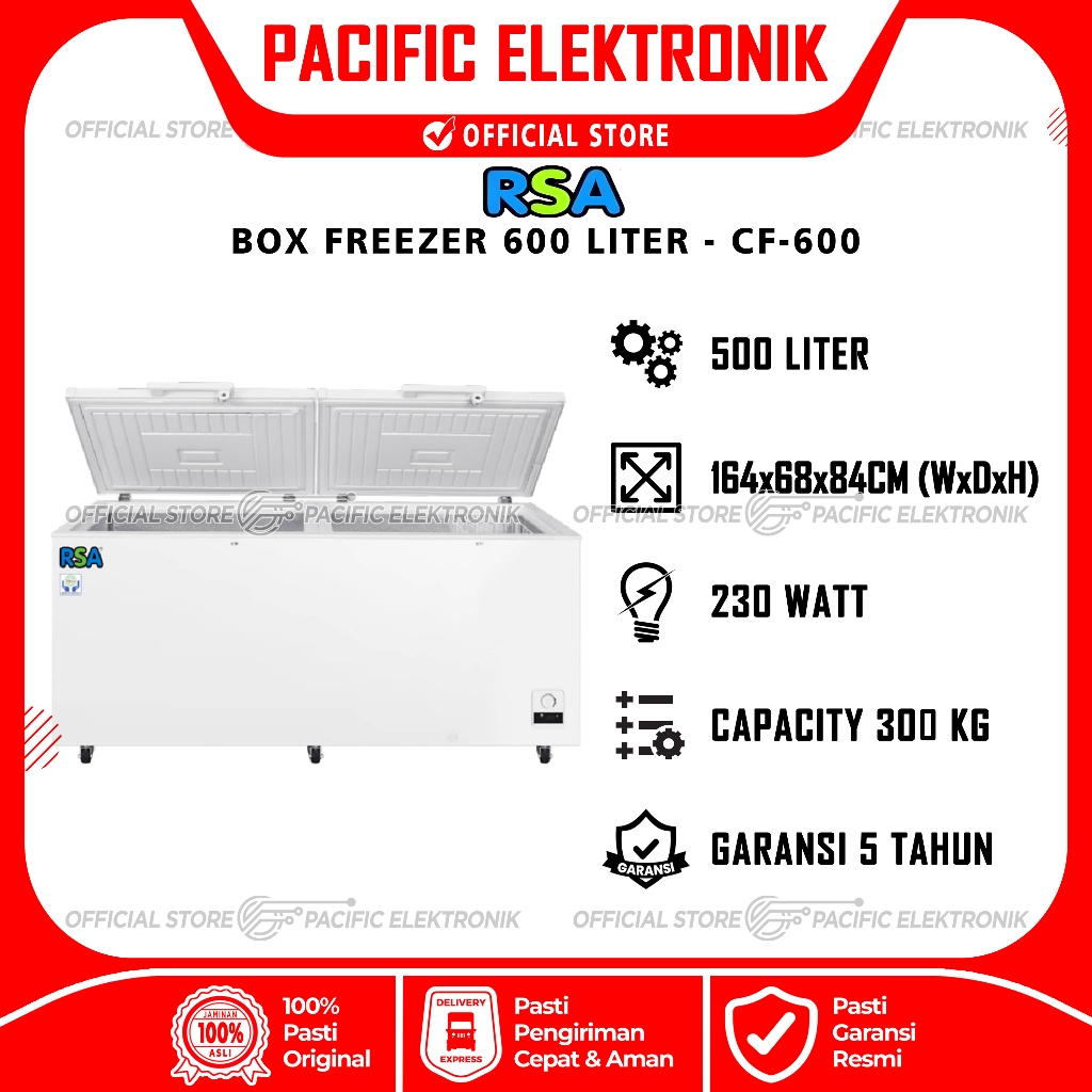 Jual Box Freezer / Chest Freezer RSA 500 Liter CF-600H / CF600 | Shopee ...