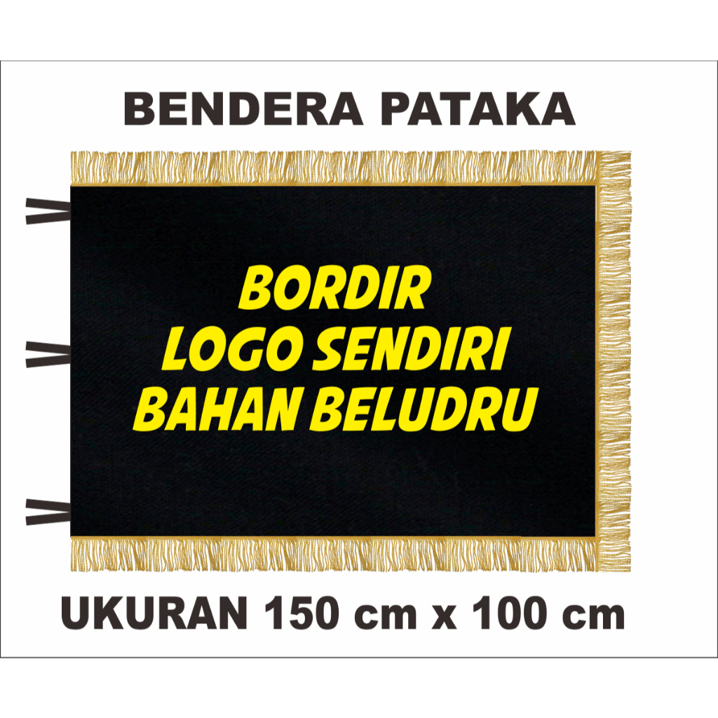 Jual Bendera Pataka Bordir Satuan Custom Bahan Beludru Ukuran 150x100 ...