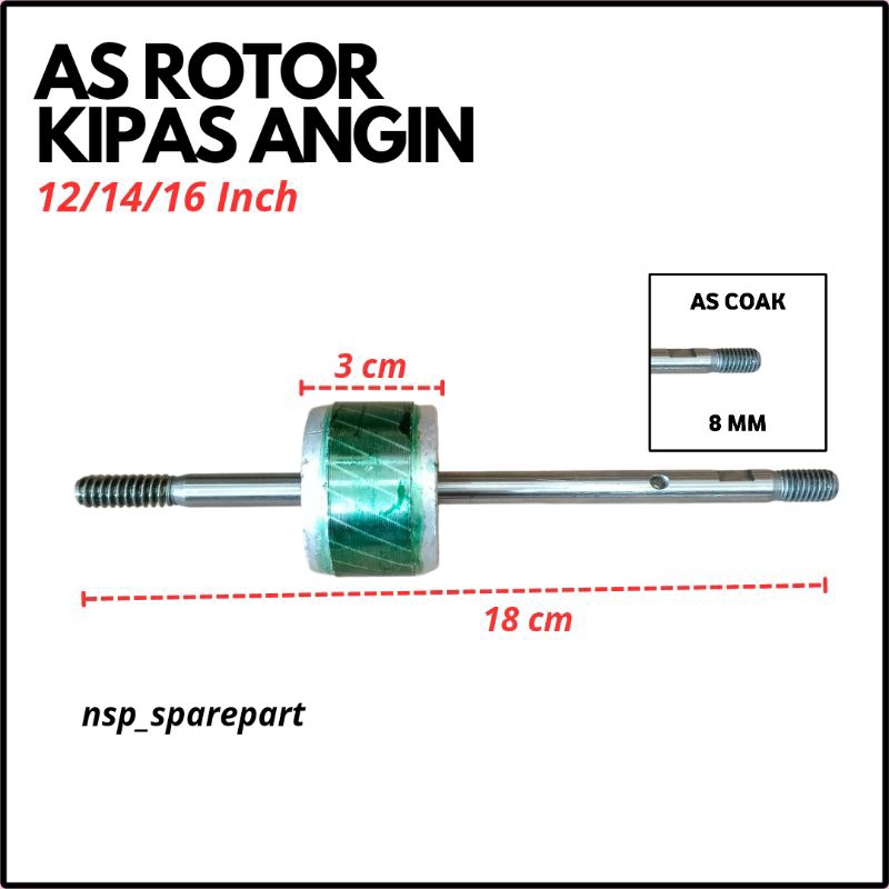 Jual AS ROTOR KIPAS ANGIN UMUM 12-16 INCH | Shopee Indonesia